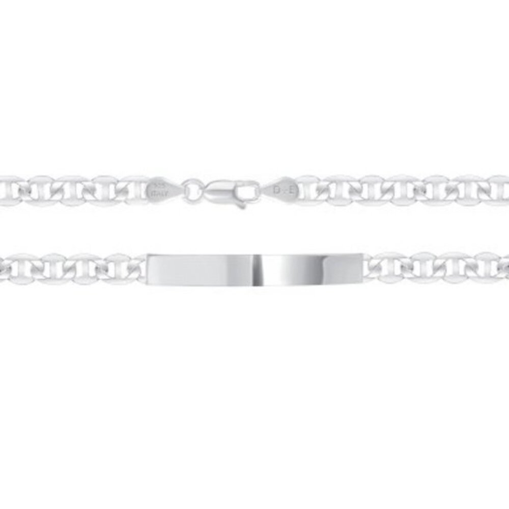 WOMEN 925 SILVER MARINA ID BRACELET 7" INCHES